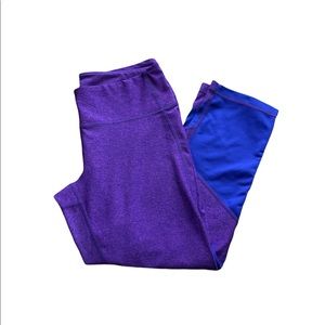 Z By Zella Womens M High Waist Daily Leggings Purple Stripe Yoga Athletic